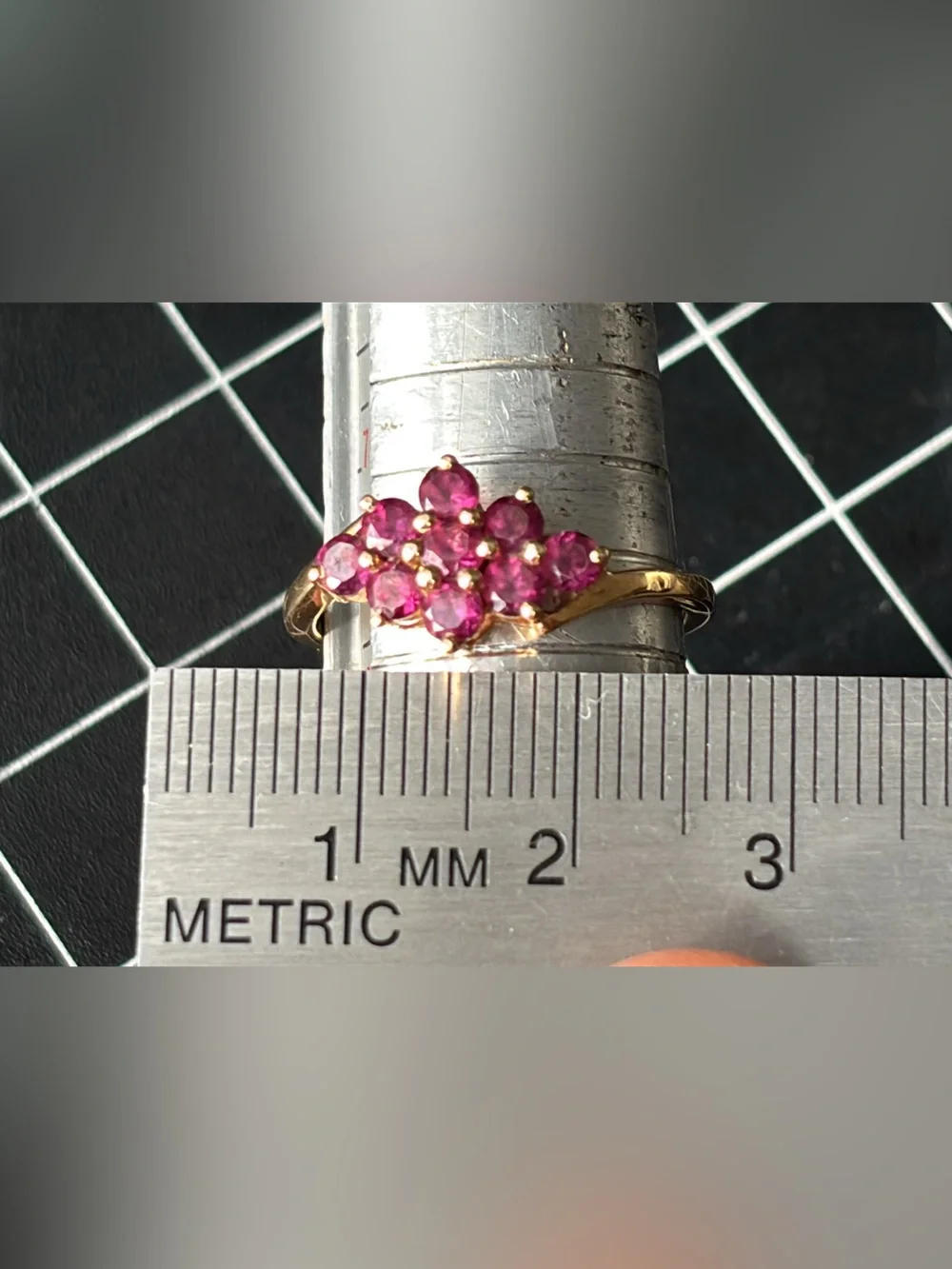 14k Gold Ring Pink Sapphire Cluster by STS